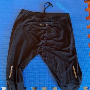 Karrimor Run Leggings Black Reflective Ankle Zipper Hot Weather Anti Chafe